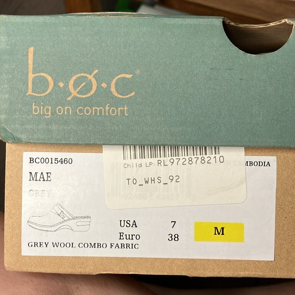NWT Women's b.o.c. Mae Wool Comfort Clog slip‎ on super soft warm - Picture 6 of 6